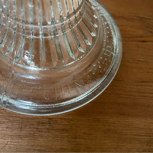 Pair of An Qing China Oil Lamps Clear Glass with Flying Birds Vintage - Picture 10 of 14